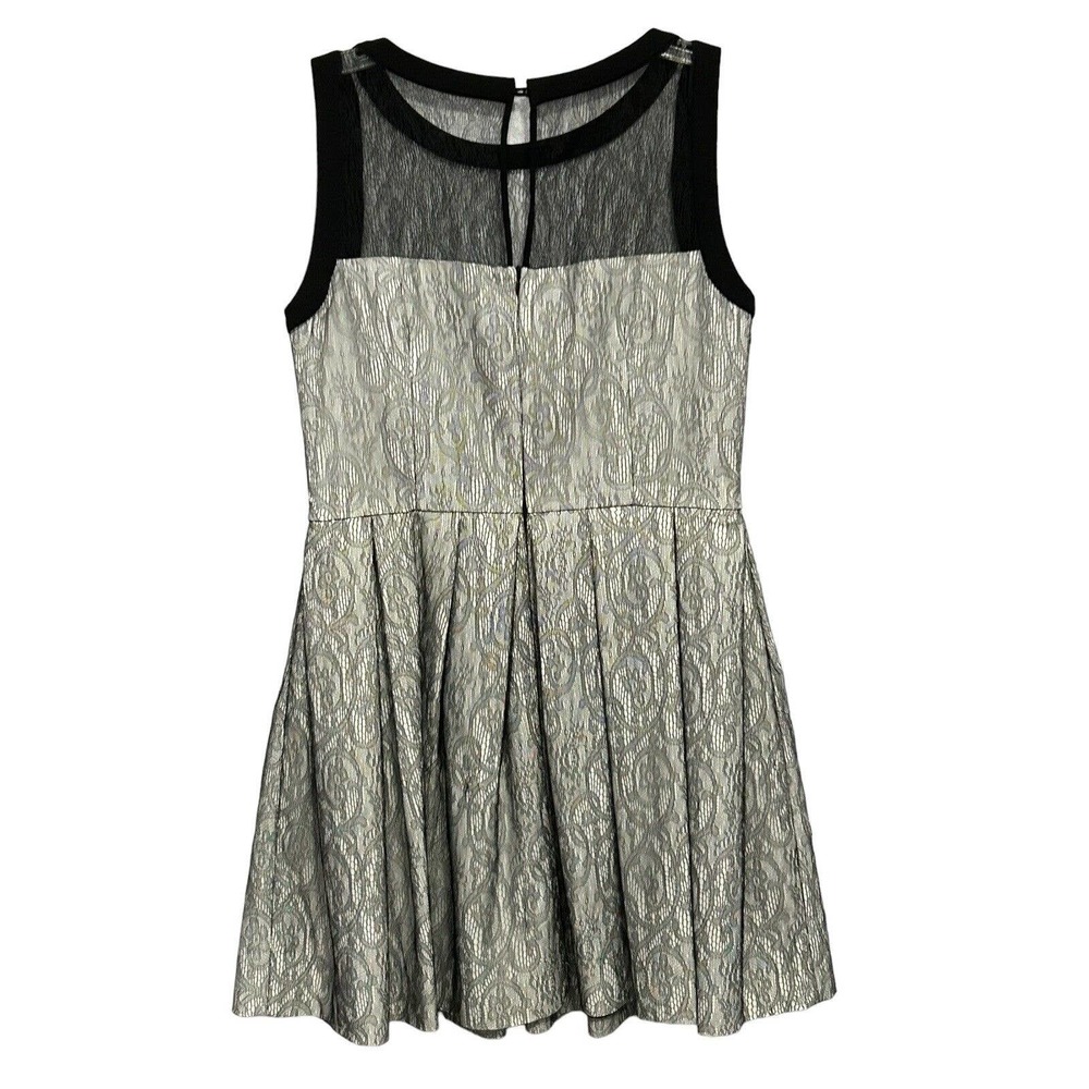 Zara Women’s White Black Floral Lace Sheer Top Upper Neck Zip Up Dress Size L - Picture 2 of 14